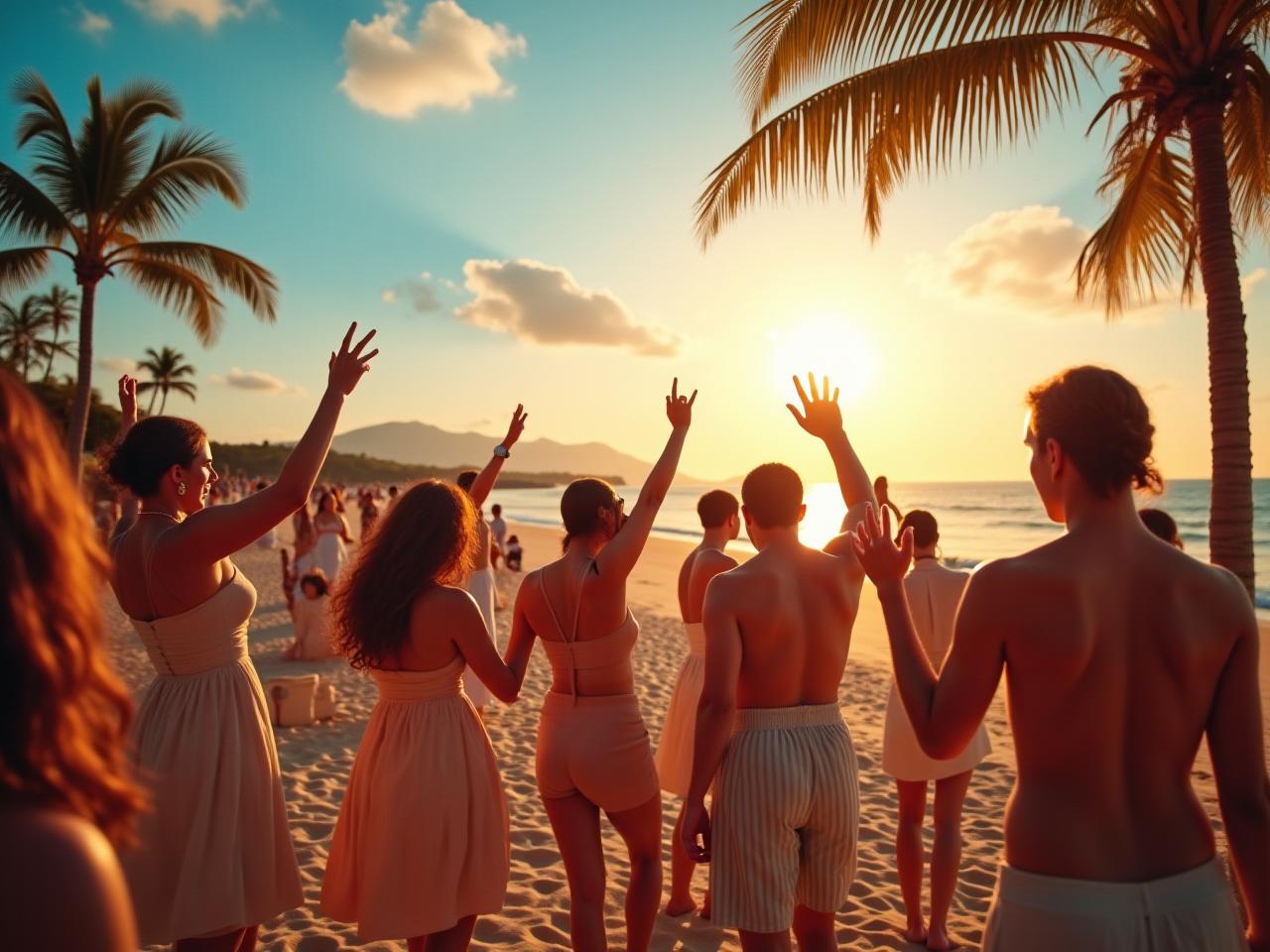 Celebración en la playa de Cartagena