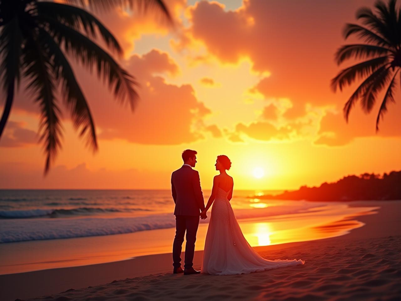 Boda en la playa al atardecer